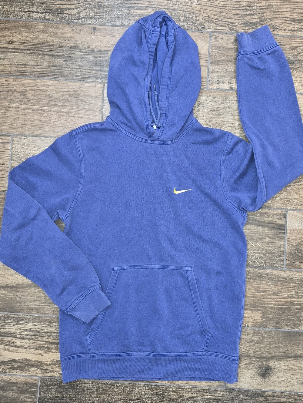 Nike Blue Hoodie with Yellow Swoosh